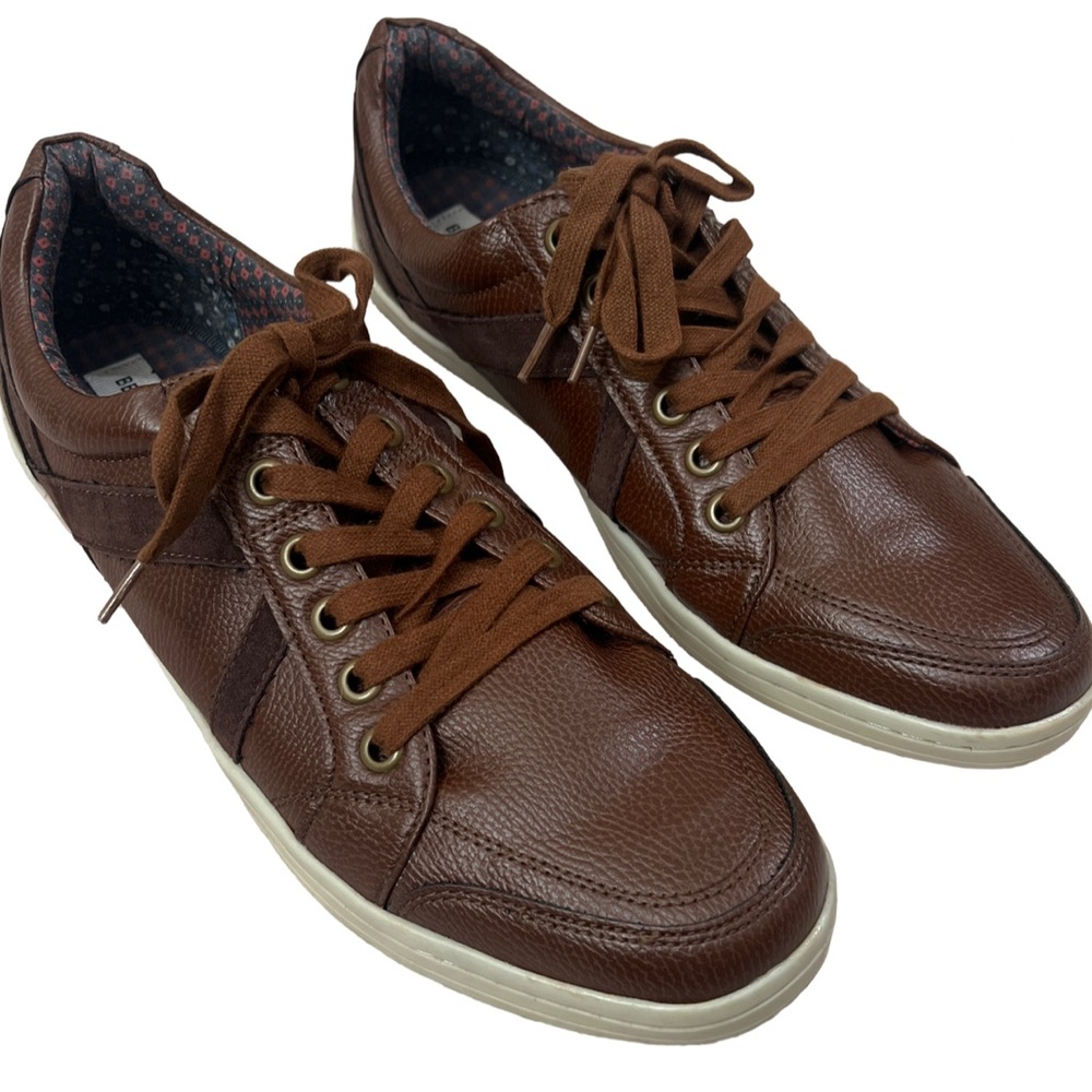 Ben Sherman leather & suede sneakers size 11.5 men’s brown, clean shoes